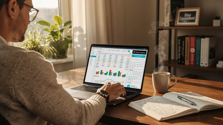 Indépendant suivant un plan financier sur 90 jours avec suivi hebdomadaire des encaissements