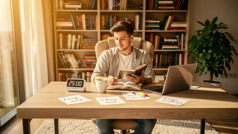 Freelance appliqué utilisant la règle des 5 heures de lecture hebdomadaire avec la méthode Pomodoro