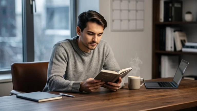 Image à la une montrant un lecteur avec Principles de Ray Dalio, pour l'article sur un coach cher en début d'année