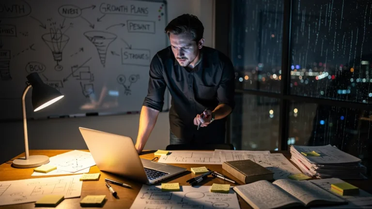 Image à la une sur Zero to One et la scalabilité, entrepreneur pensif devant un projet qui ne décolle pas