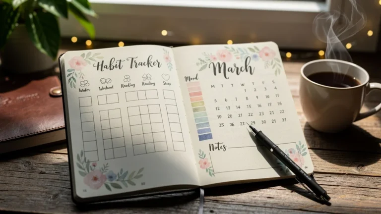 Bullet journal spread idée élégante et créative pour organisation professionnelle au style minimaliste